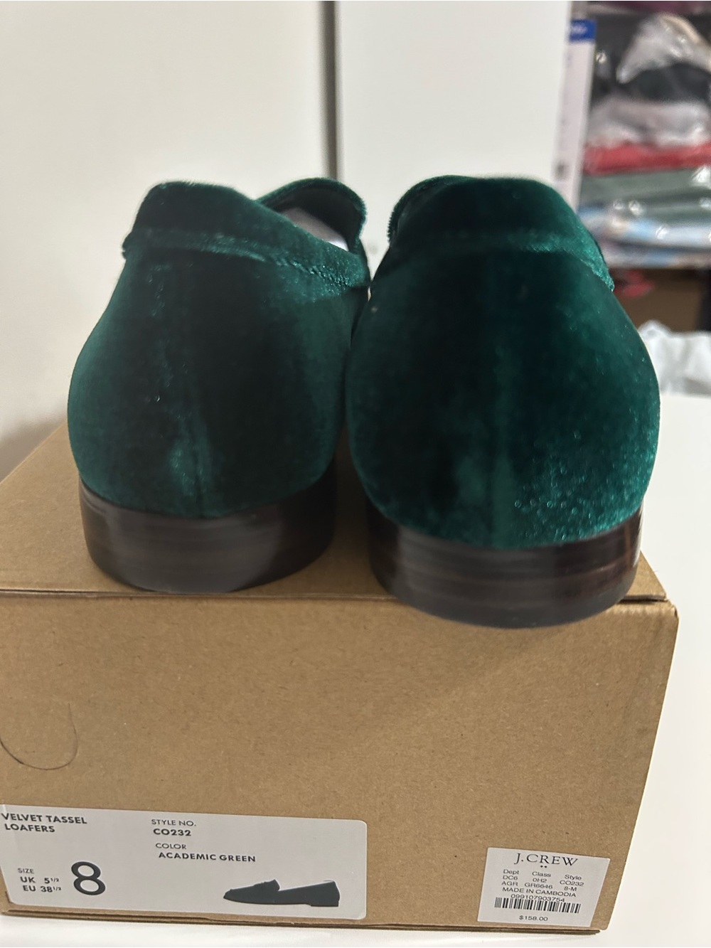 NIB J. Crew Women’s Plush Velvet Tassel Low Heeled Loafers - Picture 7 of 8